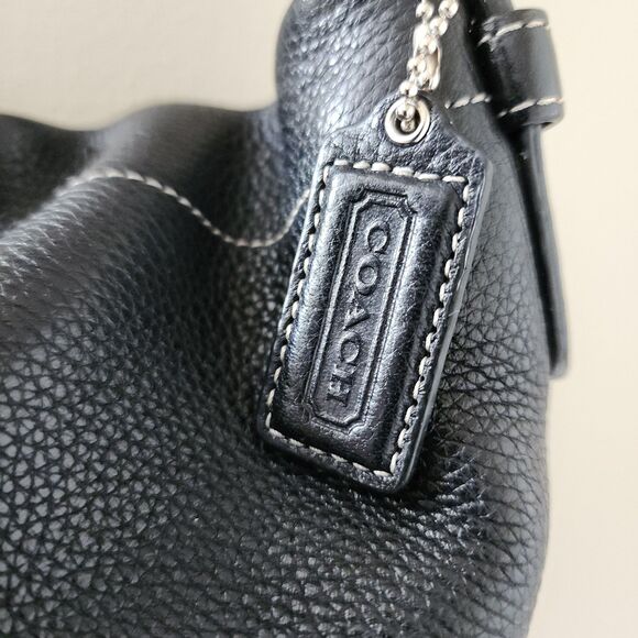Coach Black Pebble Leather Shoulder Bag - Picture 6 of 10